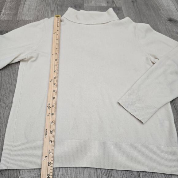 Uniqlo 100% Cashmere Cream Turtleneck Sweater S Soft Luxe Minimalist old money - Picture 2 of 6